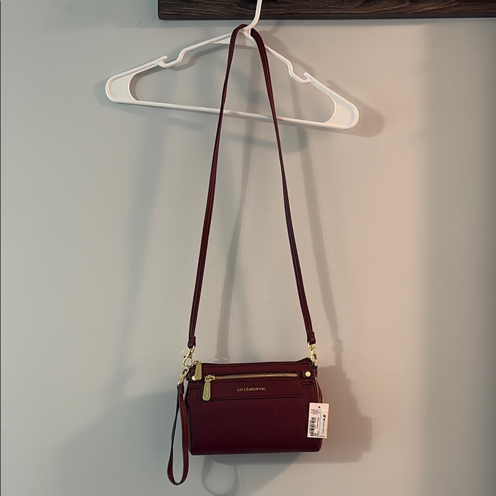 Dark wine colored Liz Claiborne cross body bag